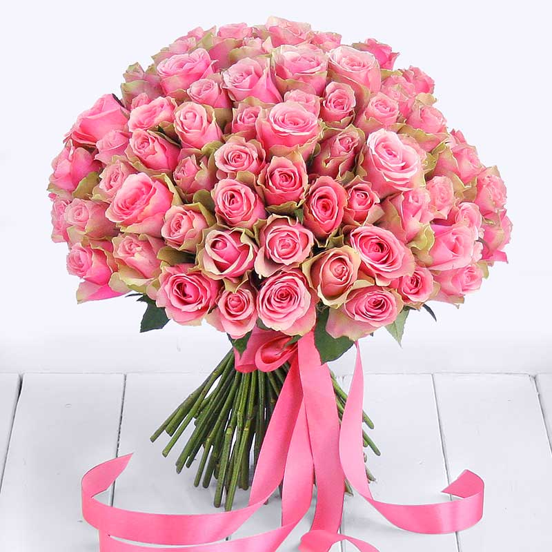 Доставка цветов в Москве. 101 роза Belle Rose - Купить цветы.